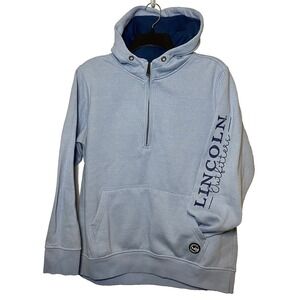 Lincoln Outfitters 1/2 Zip Hoodie Women Blue Kangaroo Pocket Large (12/14)